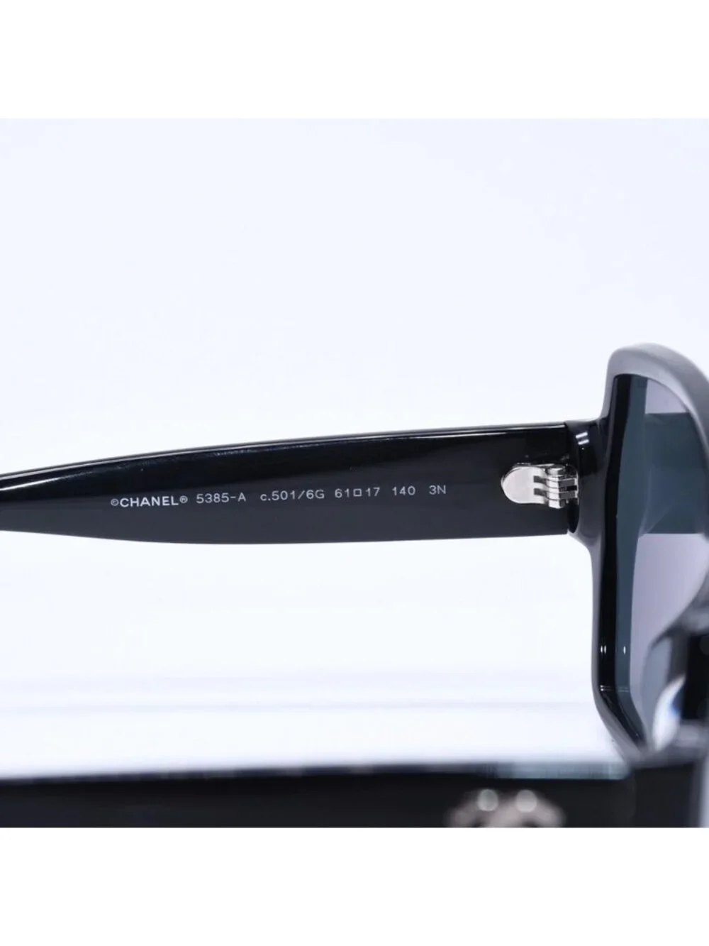 Chanel Square Shape Sunglasses Mirror Lens Black CC Logo Eyewear